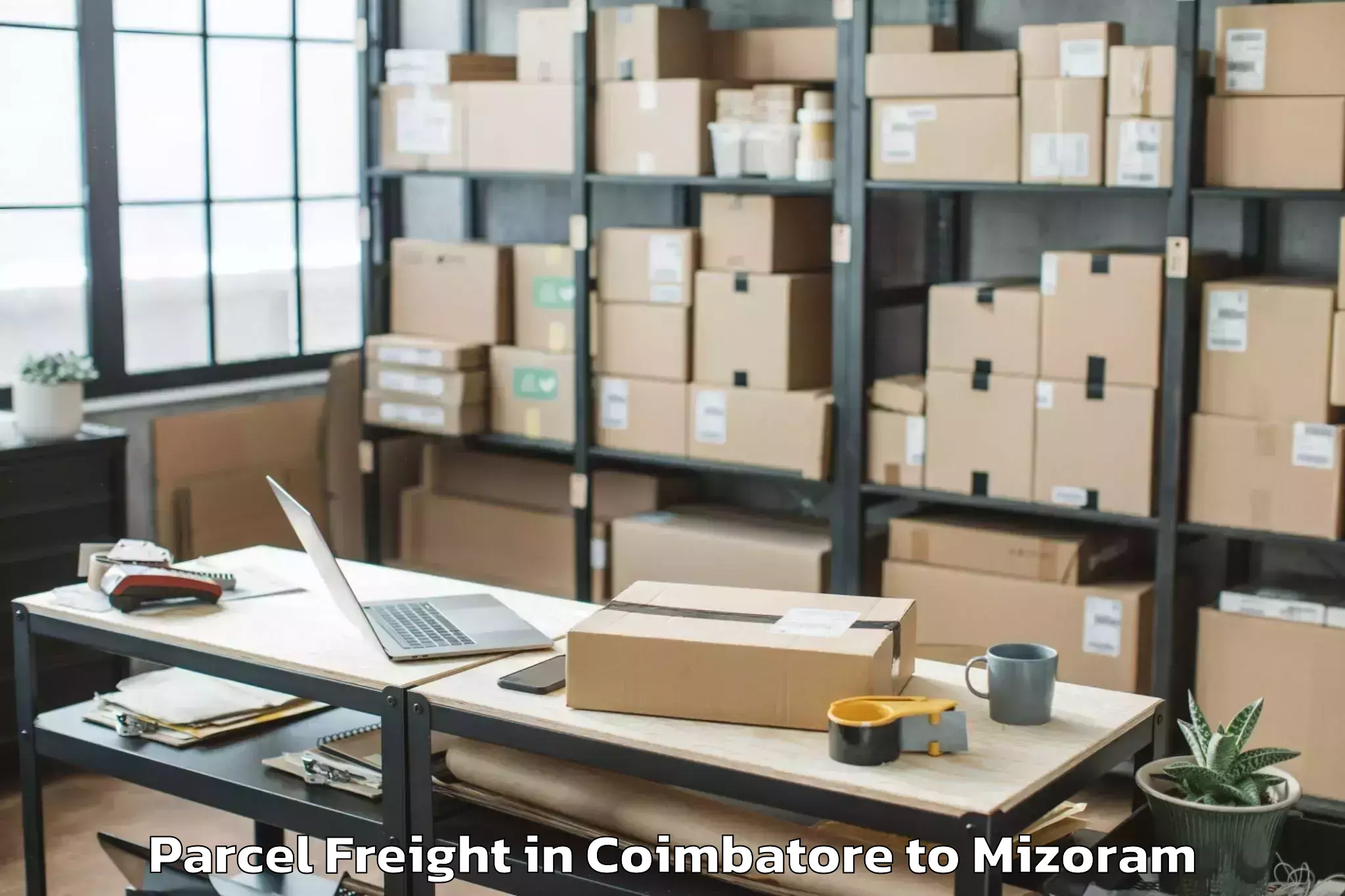 Trusted Coimbatore to Icfai University Mizoram Aizaw Parcel Freight